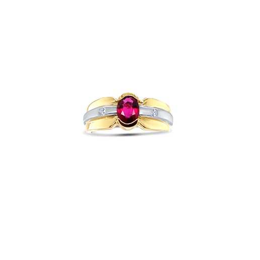 Diamond Ruby Ripple Gold Ring